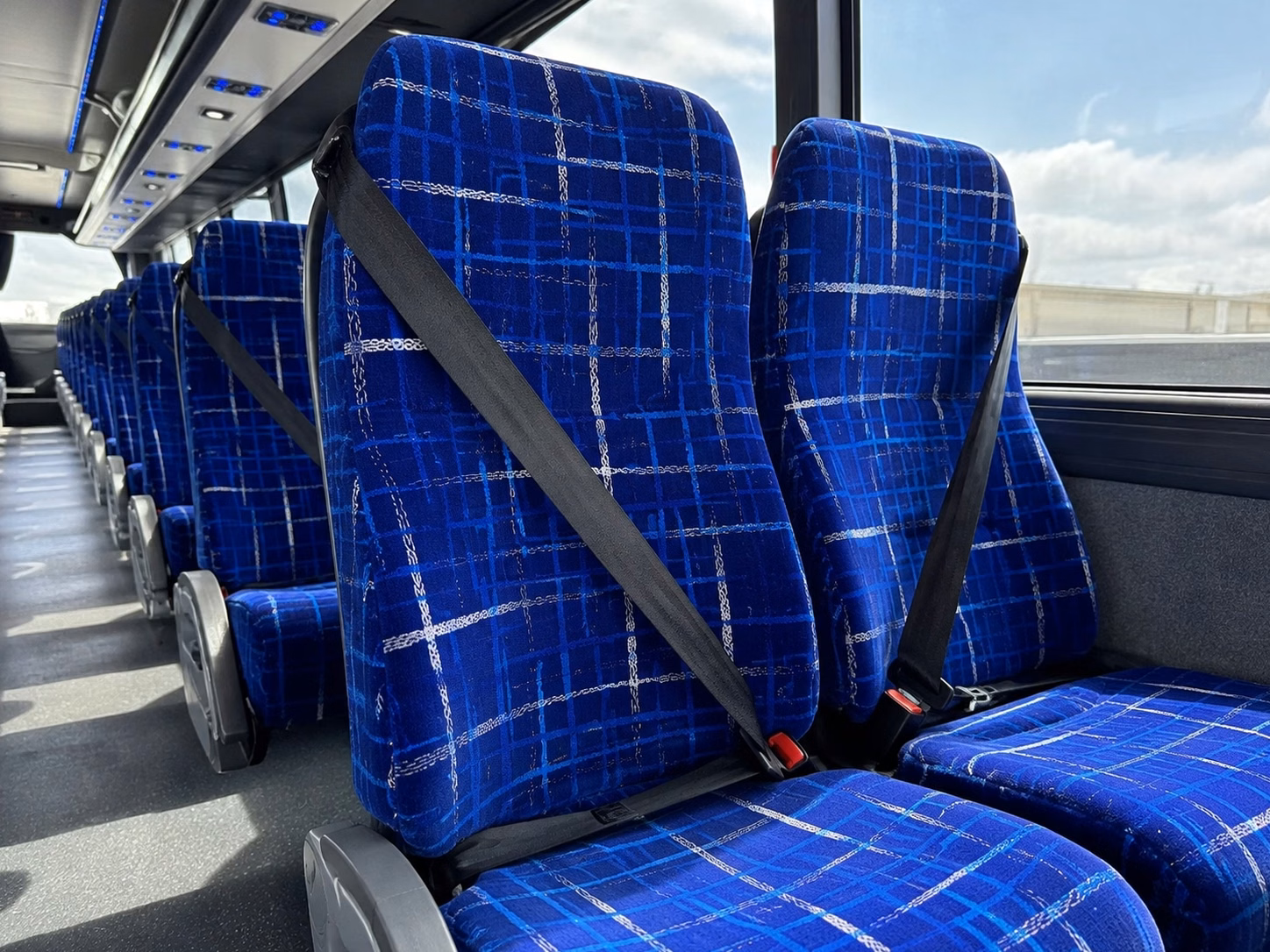 56 passenger charter bus inside