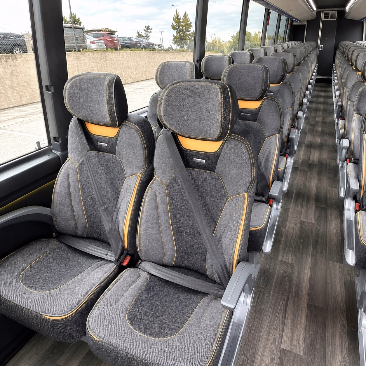 56 passenger charter bus interior
