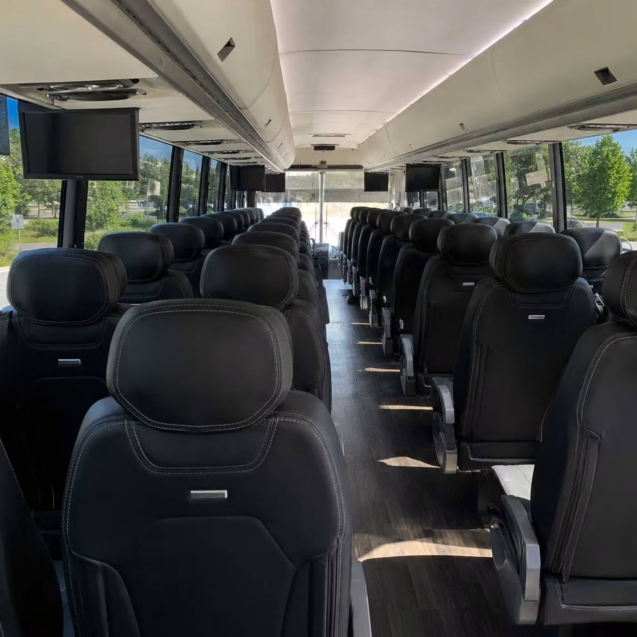 new bedford charter bus rental interior