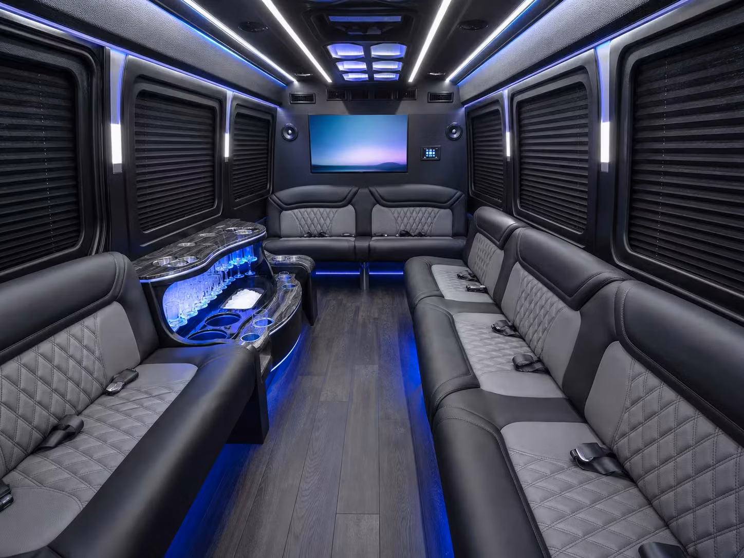 rather than juggling rideshares and reimbursements book one bus for your whole team